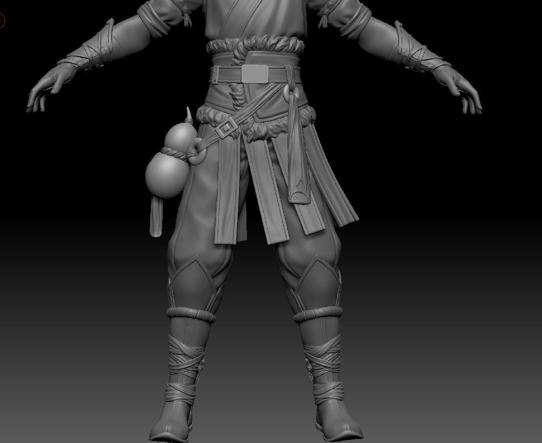 Chinese swordman ZBrush raw file 3D model_3