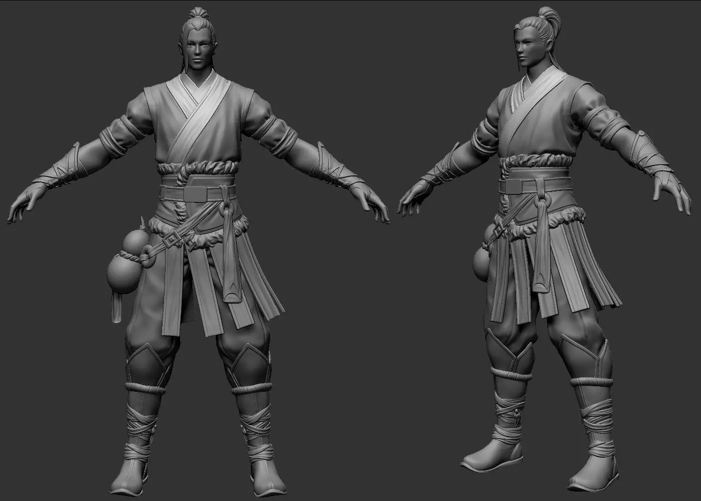 Chinese swordman ZBrush raw file 3D model_0
