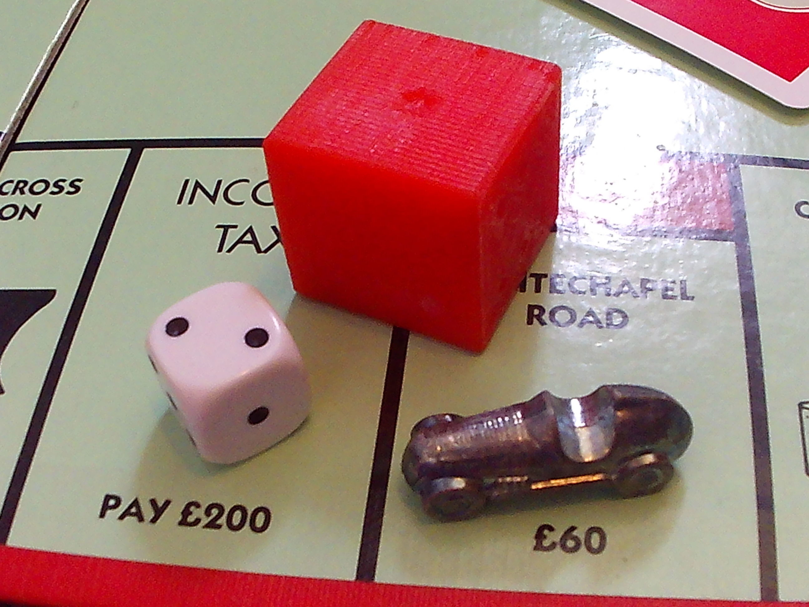 A dice cube on table 3D print model_1