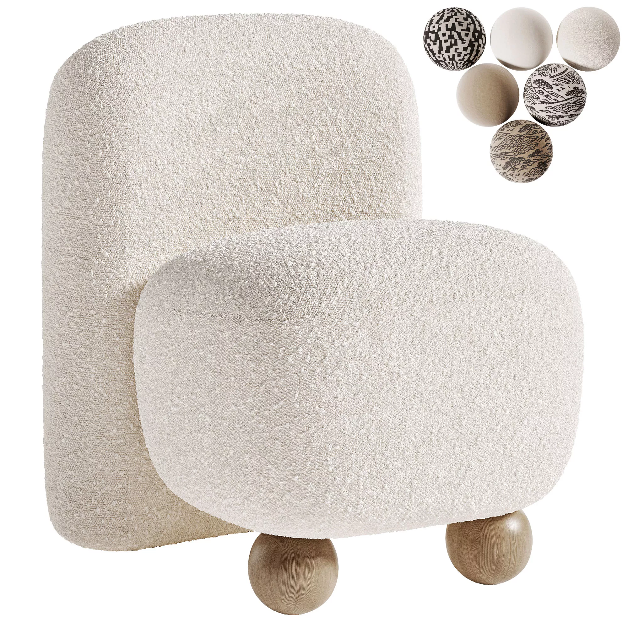 Boo Armchair Low-poly 3D model