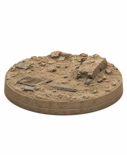 Desert Battlefield Ruins Terrain Base Diorama Resin 3D Print