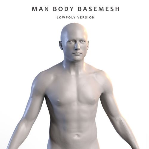 Man body basemesh Low-poly 3D model