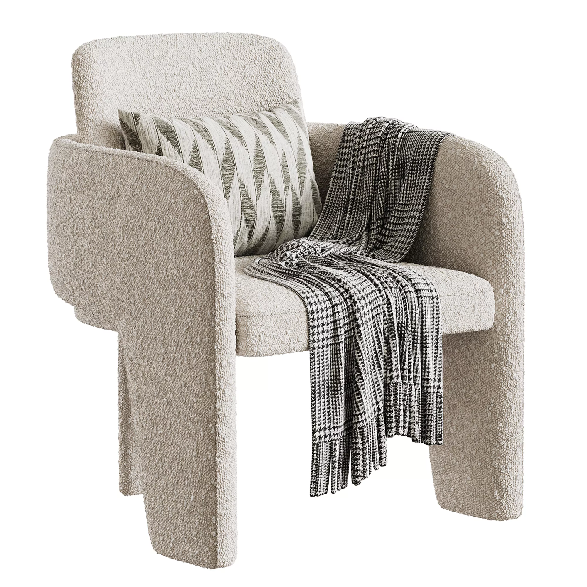 City Vegan Leather Dining Chair 3D model