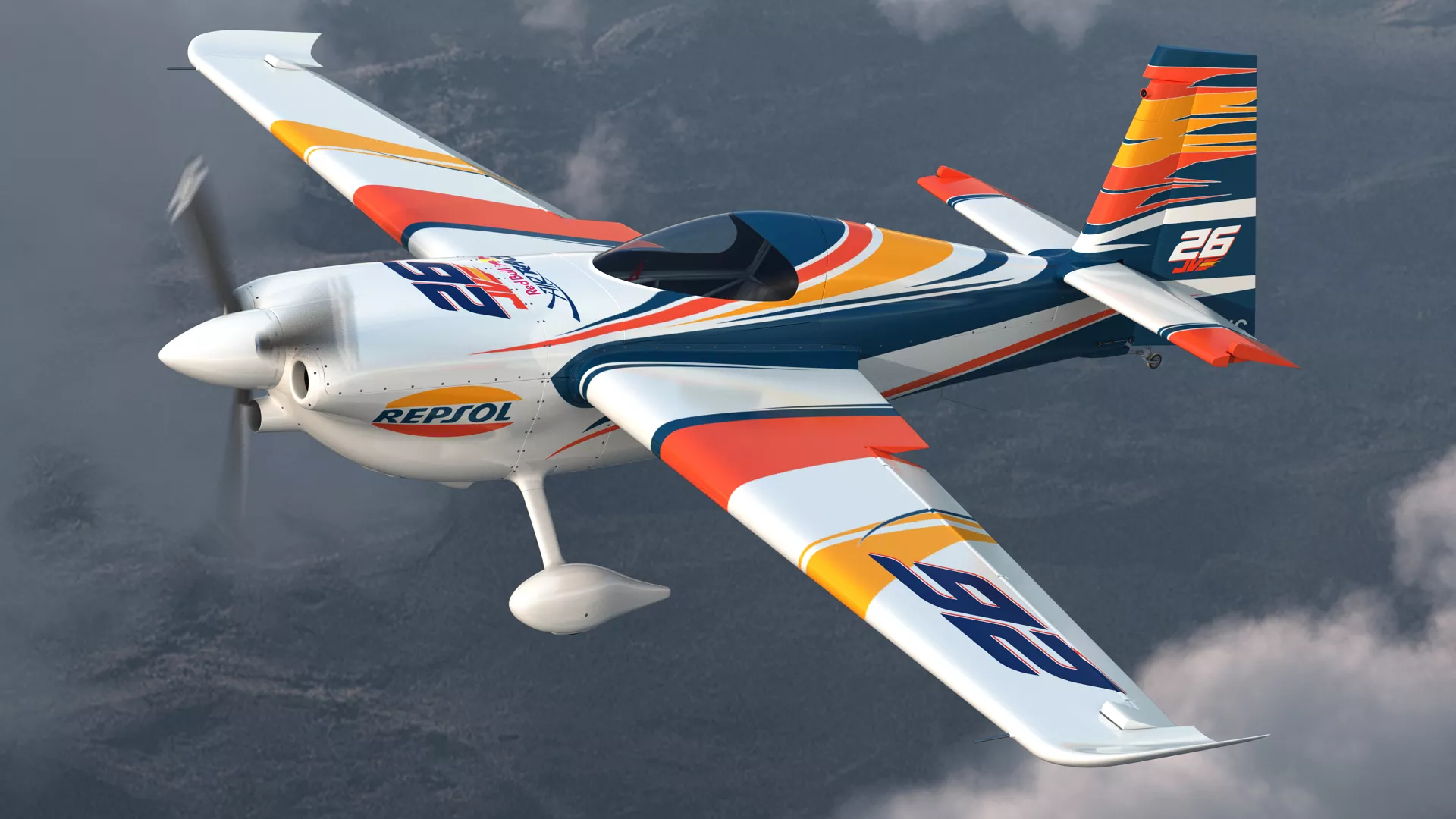Zivko Edge 540 Aerobatic Aircraft Rigged 3D model