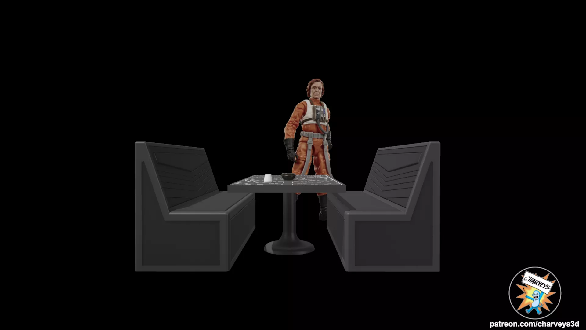 Star Wars Aldelphi Cantina Booth for 4 and 6 inch figures 3D print model