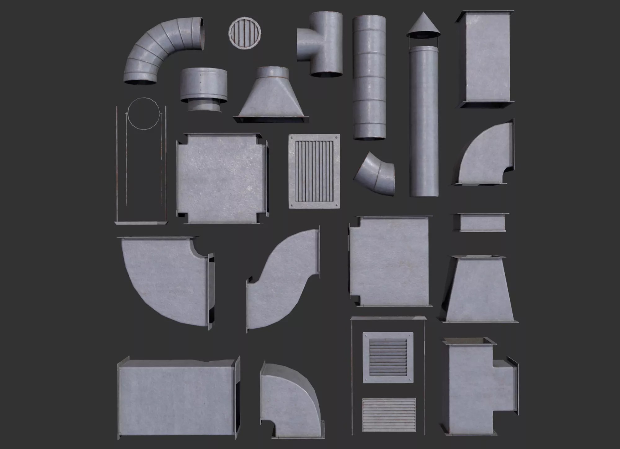 Systus Modelling 3D model Air Duct System PBR Low Poly VR / AR / low-poly | CGTrader
