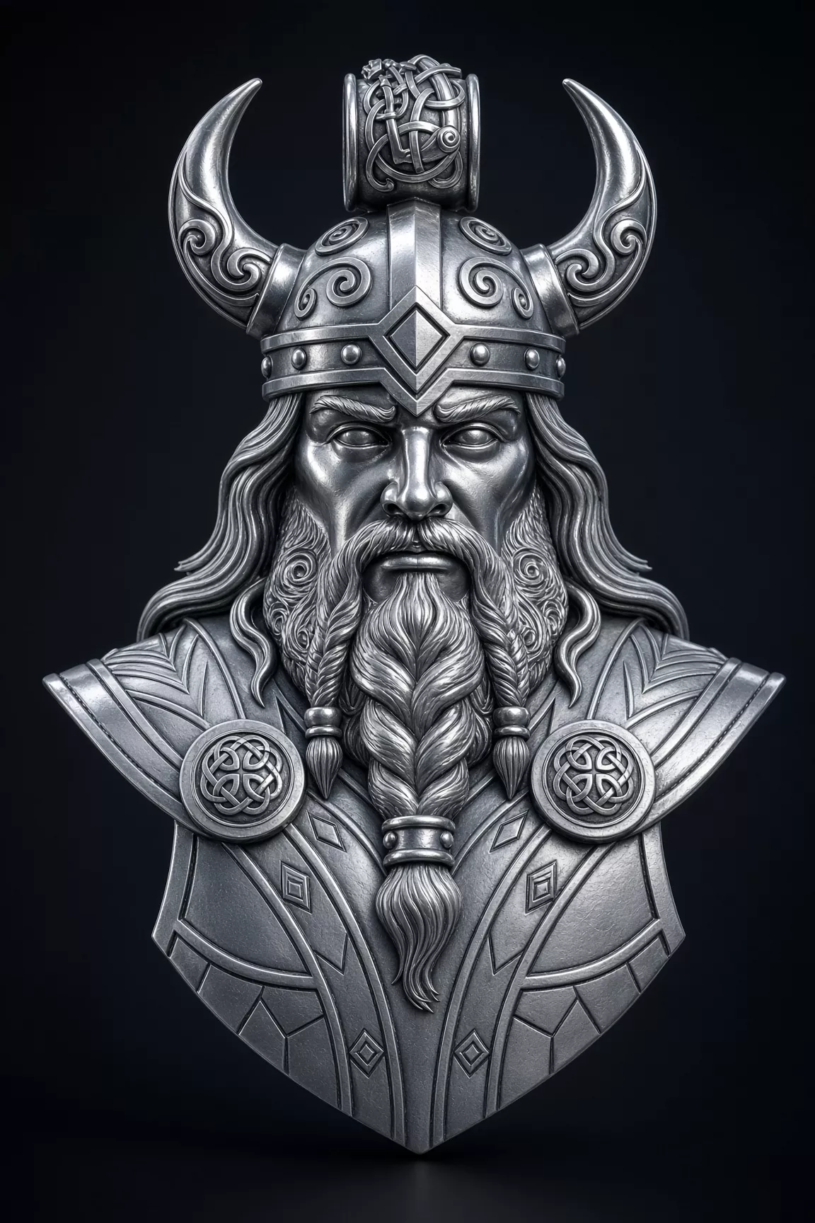 Viking Chieftain Pendant Norse Warrior Bust 3D print model