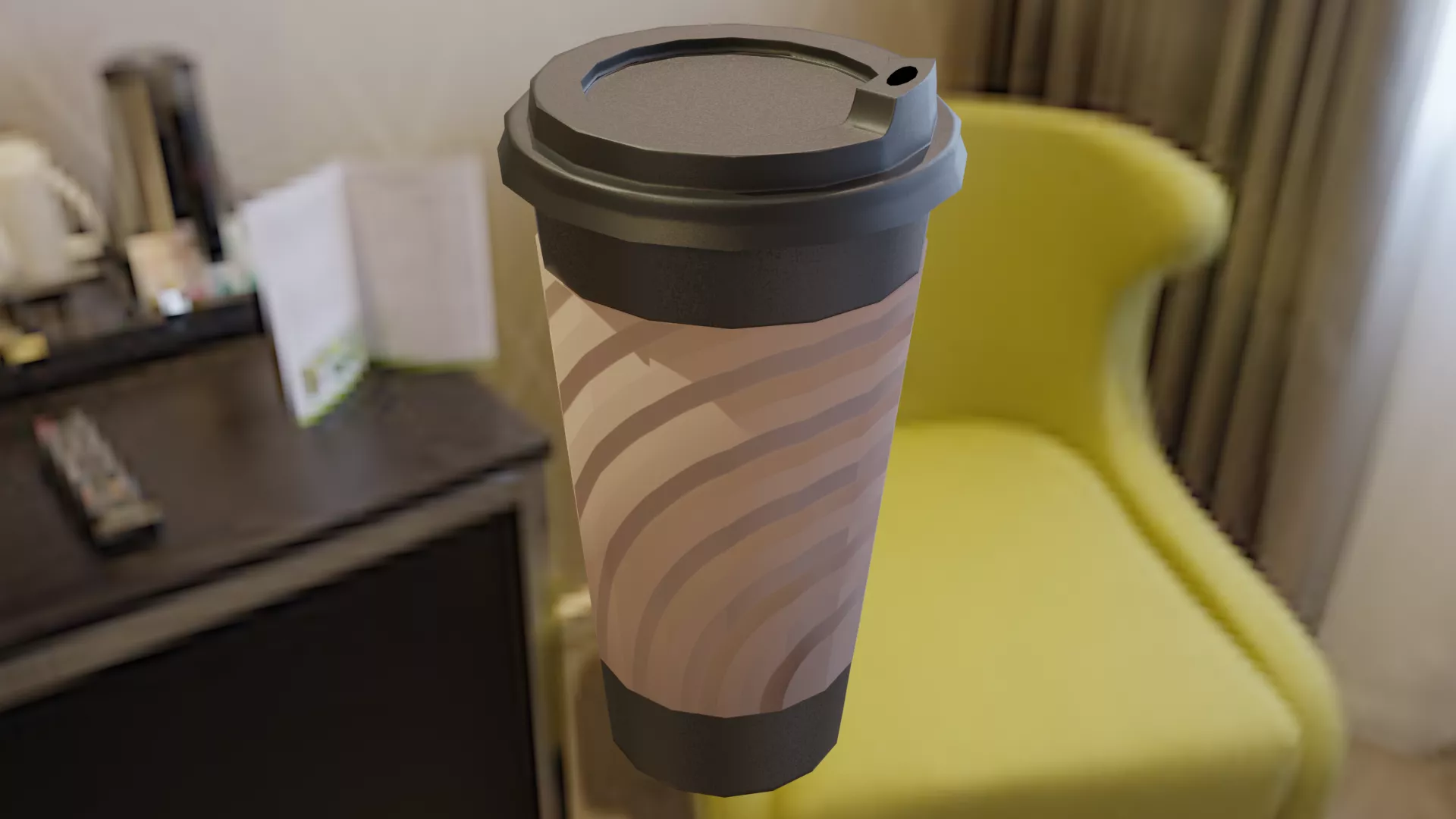 Paper coffee cup Low-poly 3D model
