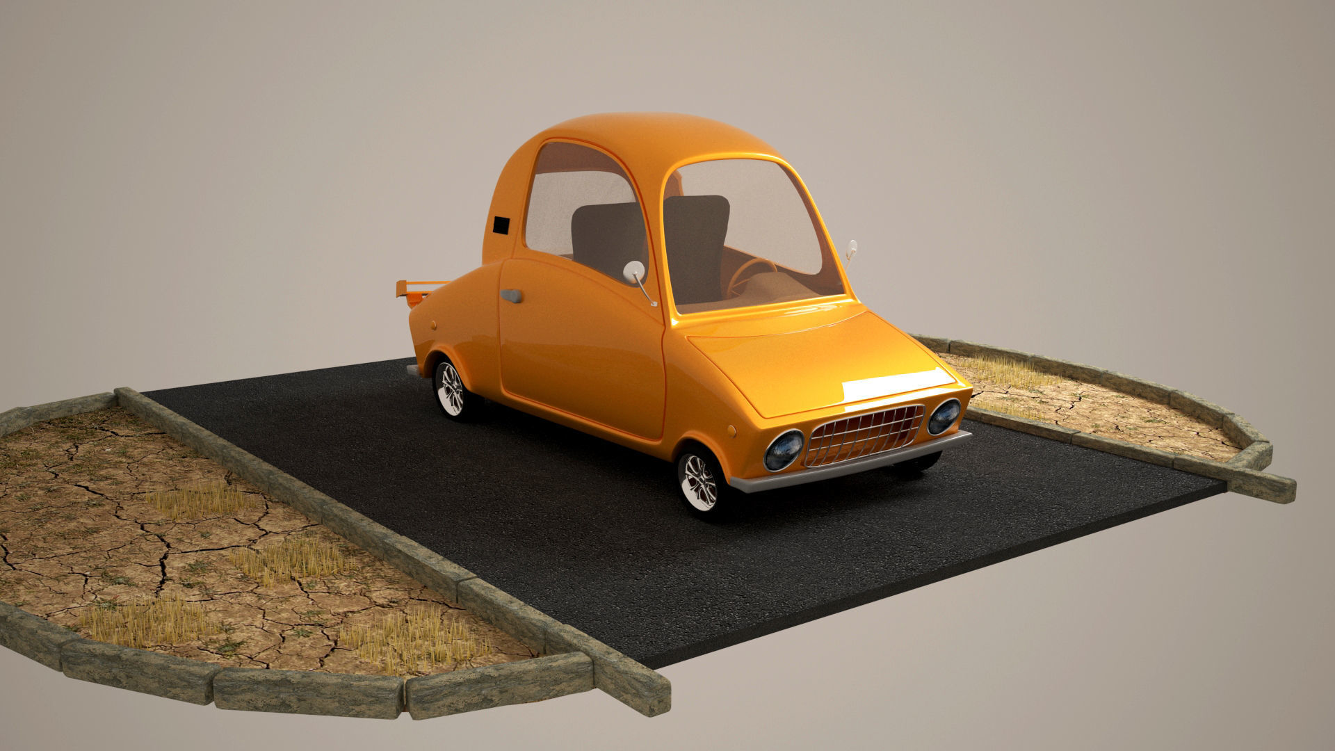 Cartoon car 3D model_2