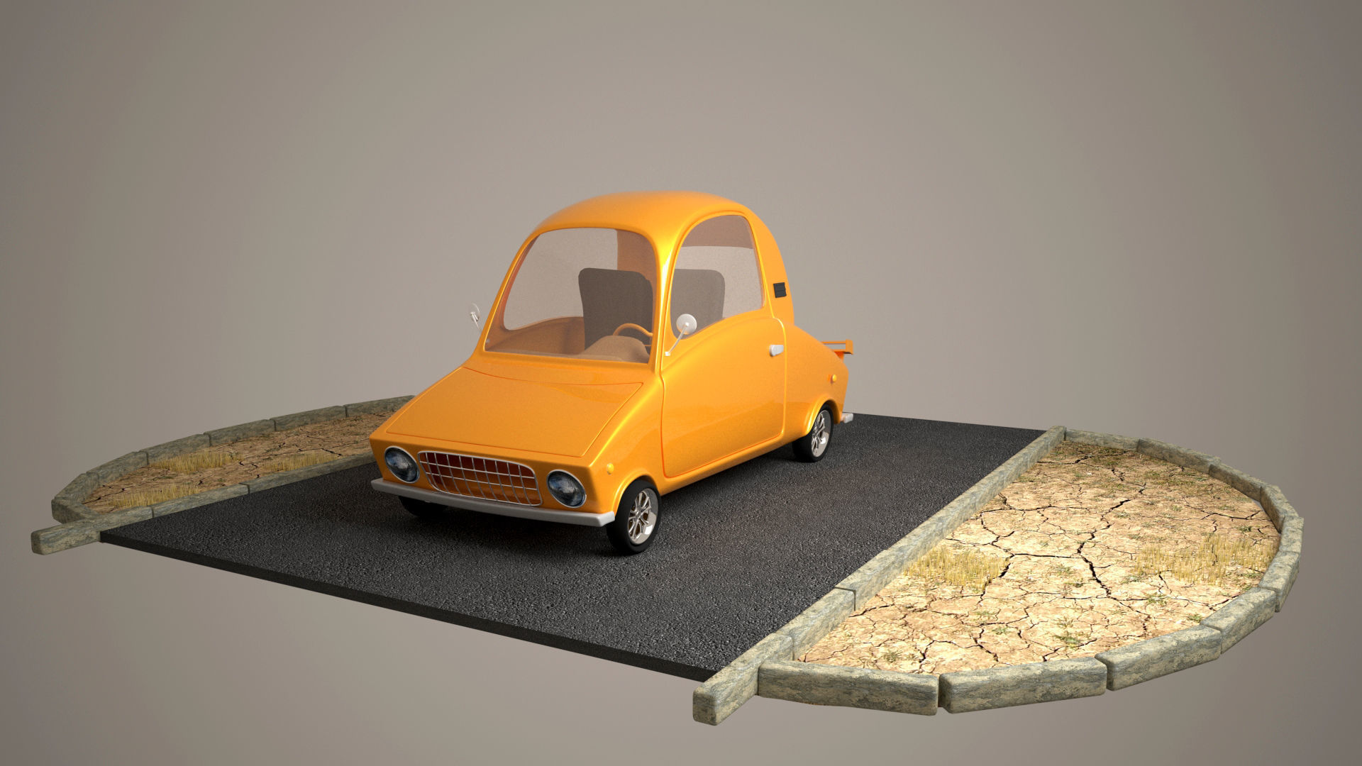Cartoon car 3D model_1
