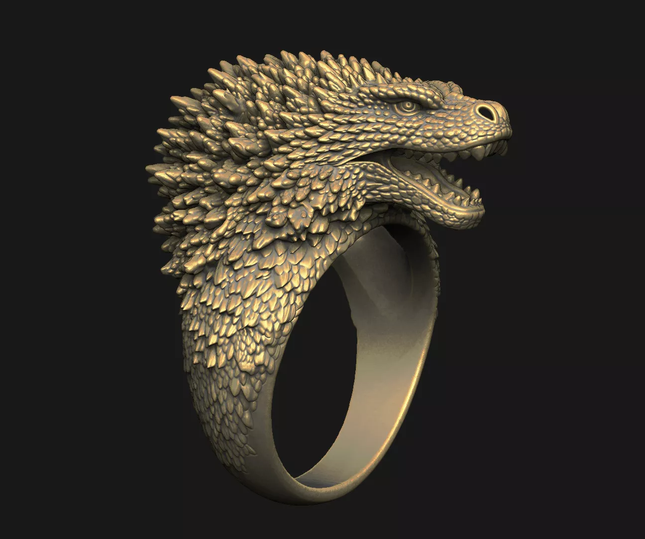 Godzilla artisan-jewelry fantasy-ring beast-ring raptor 3D print model