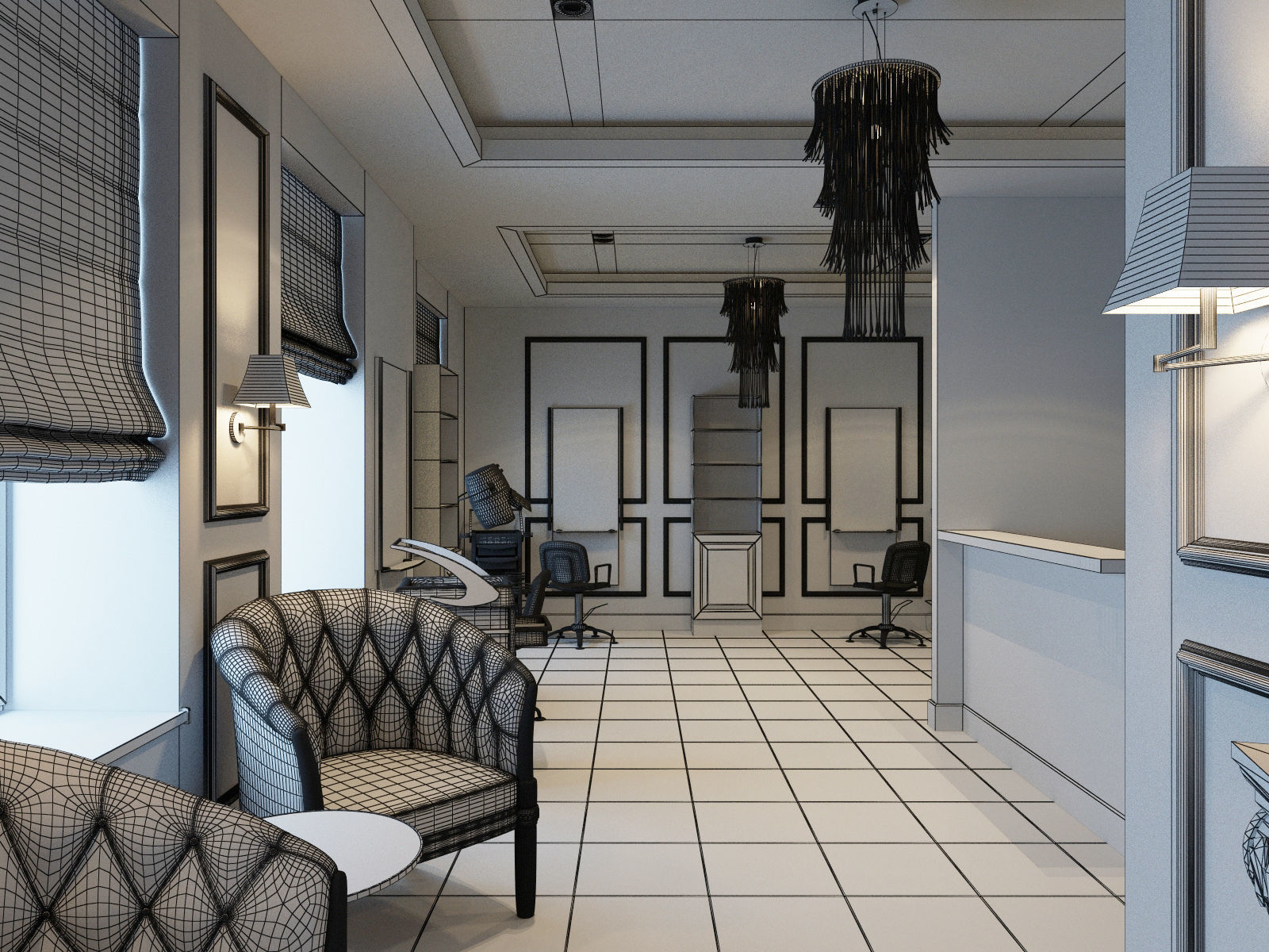 Hair and Beauty salon interior 2 3D model_19