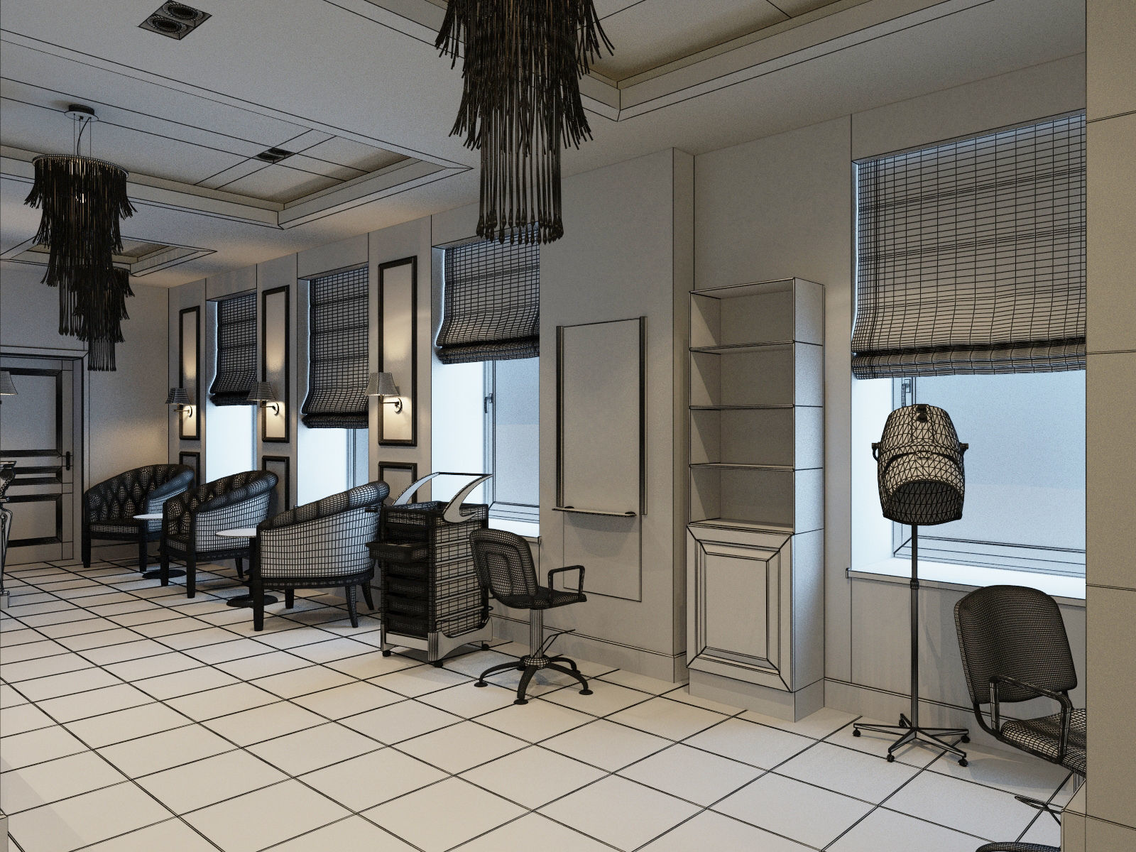 Hair and Beauty salon interior 2 3D model_17