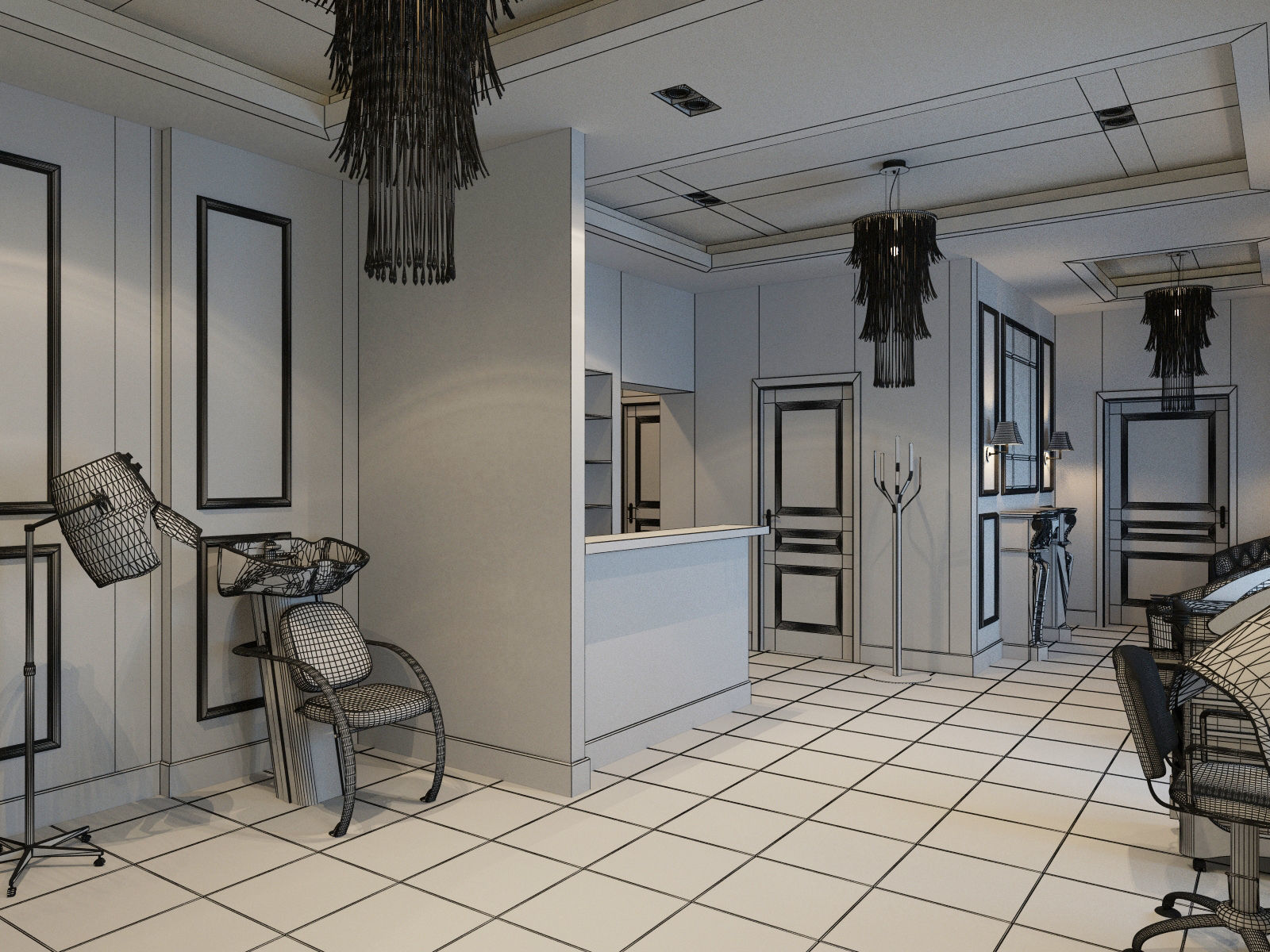 Hair and Beauty salon interior 2 3D model_15