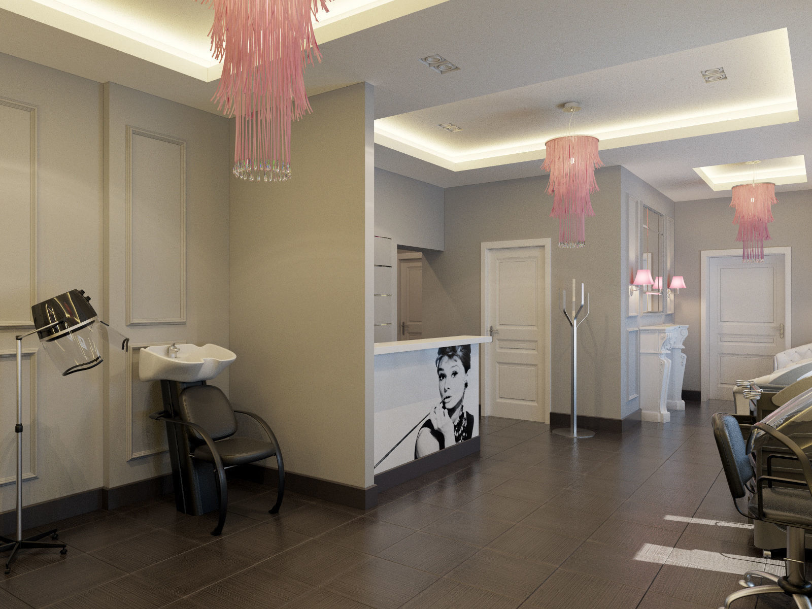 Hair and Beauty salon interior 2 3D model_1