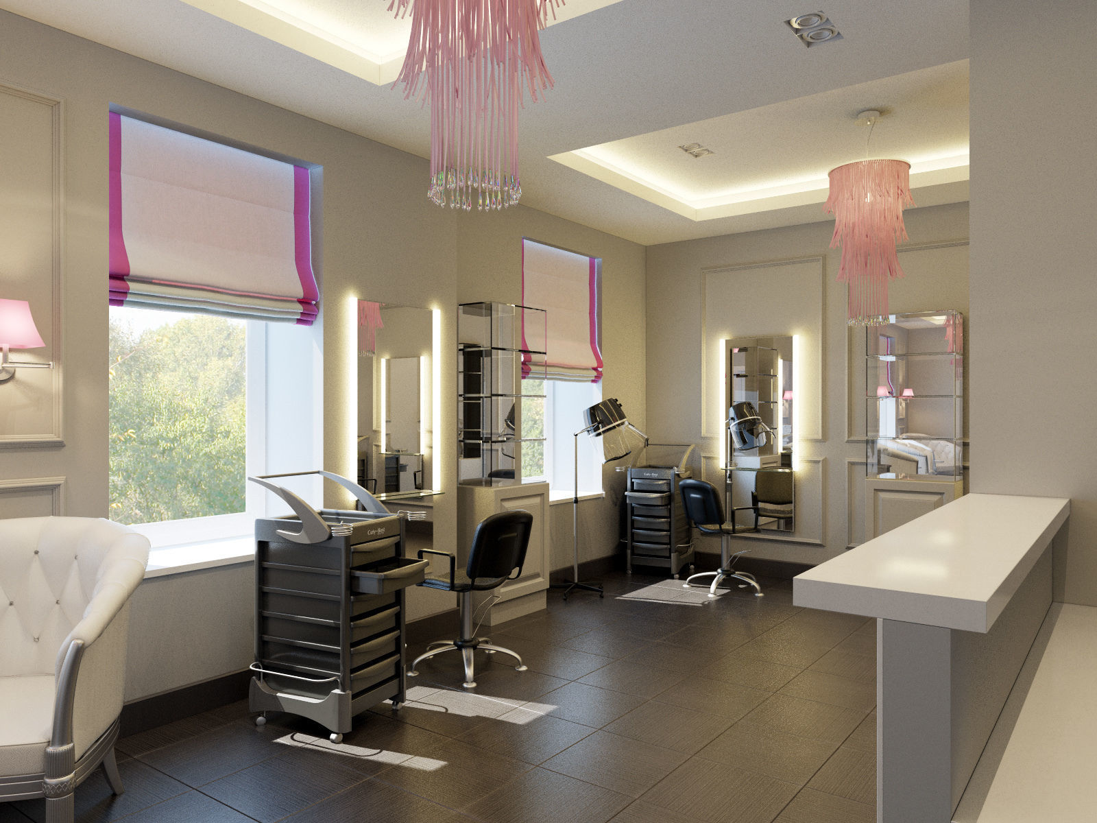 Hair and Beauty salon interior 2 3D model_2
