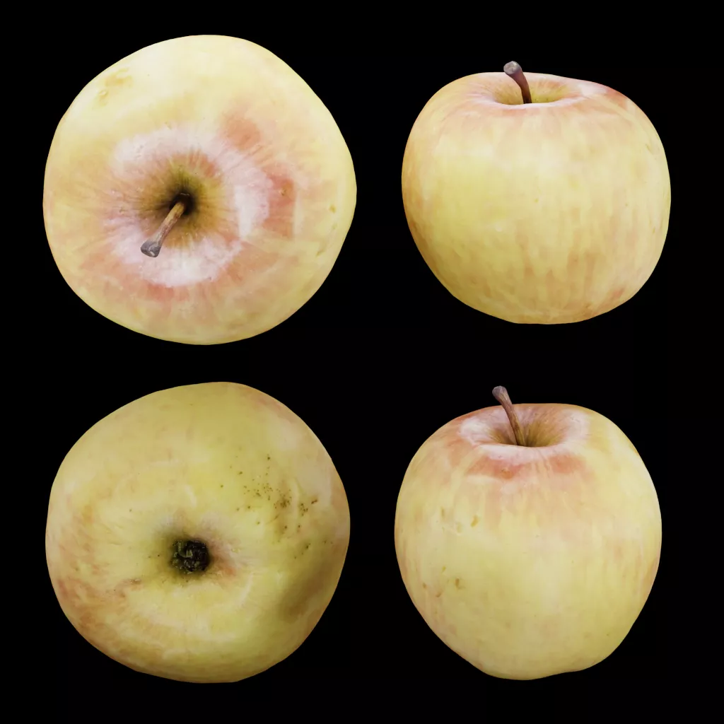 Golden Delicious Apple Low-poly 3D model