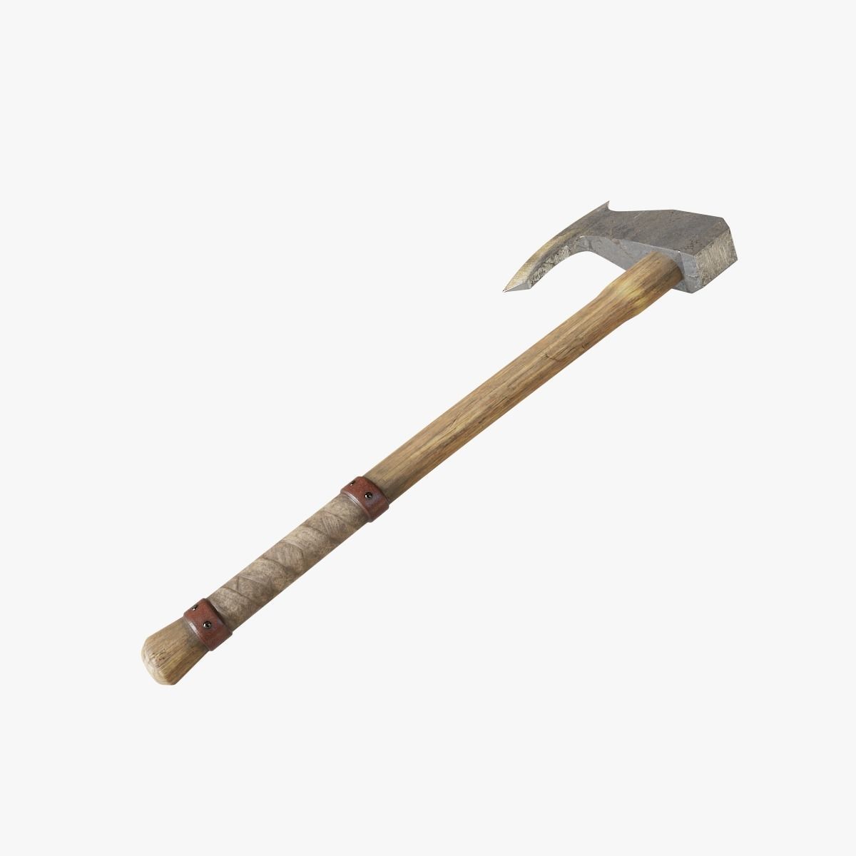 Medieval Battle Axe Low-poly 3D model_1
