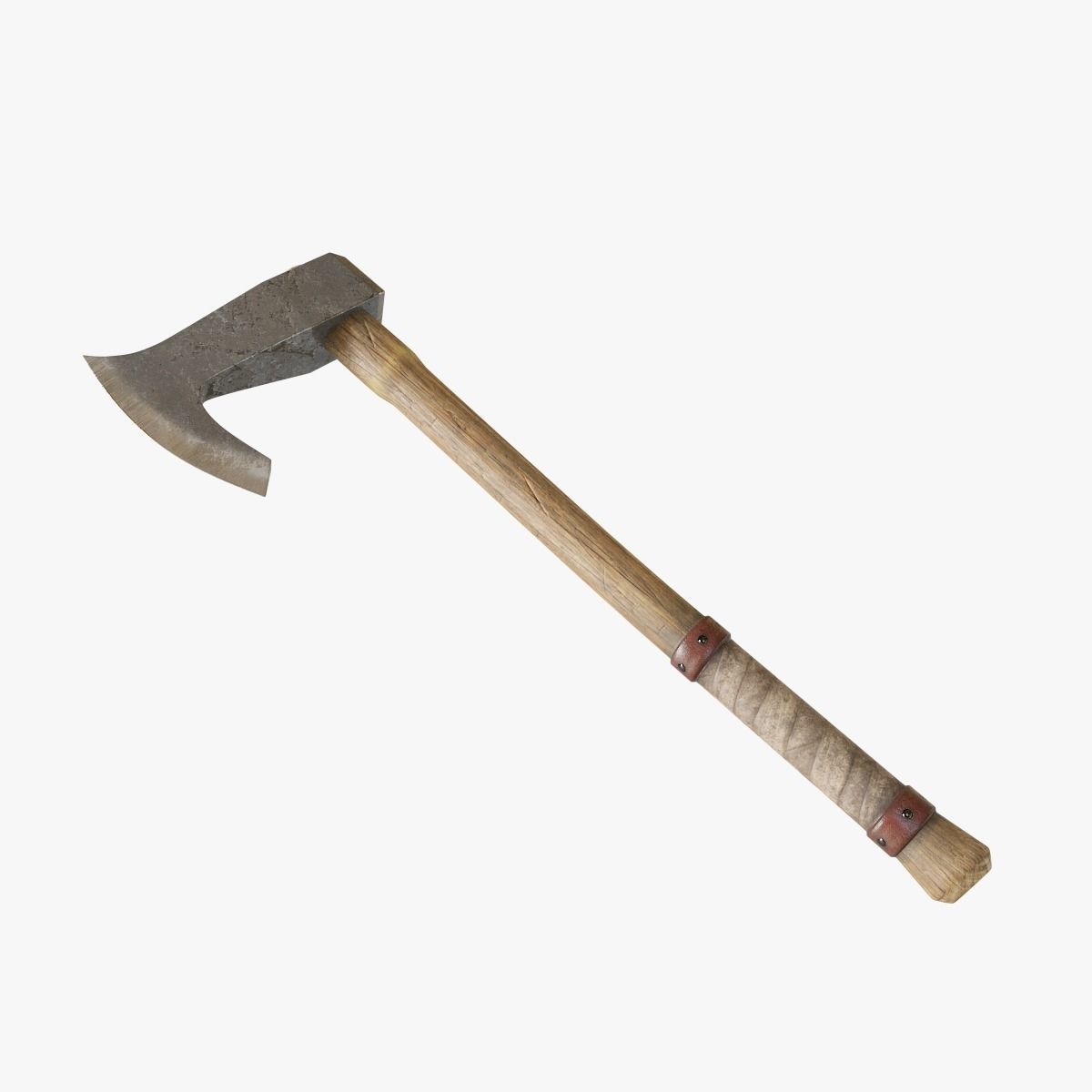 Medieval Battle Axe Low-poly 3D model_2