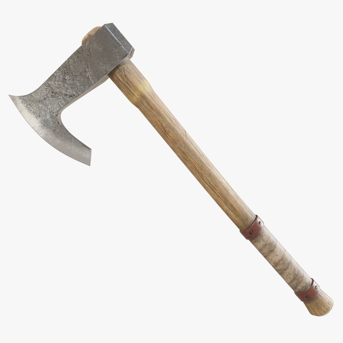 Medieval Battle Axe Low-poly 3D model_0