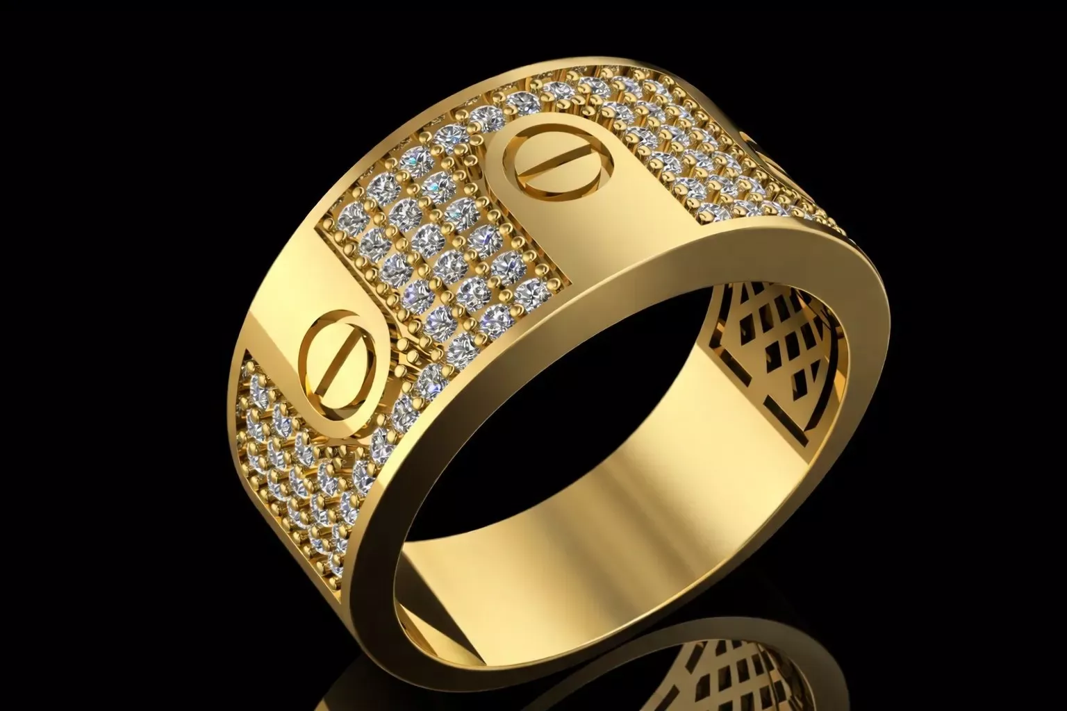 Mens Ring Brand Jewelry Gold 3D print model