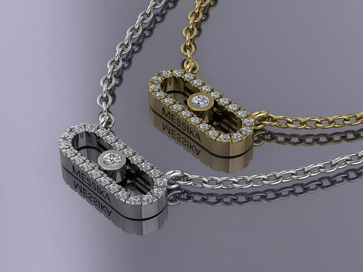 Messika Necklace Brands Jewelry Gold 3D print model