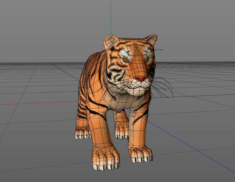 Tiger Low-poly 3D model_4