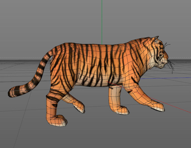Tiger Low-poly 3D model_3