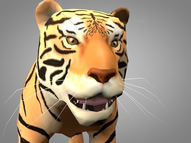 Tiger Low-poly 3D model_2