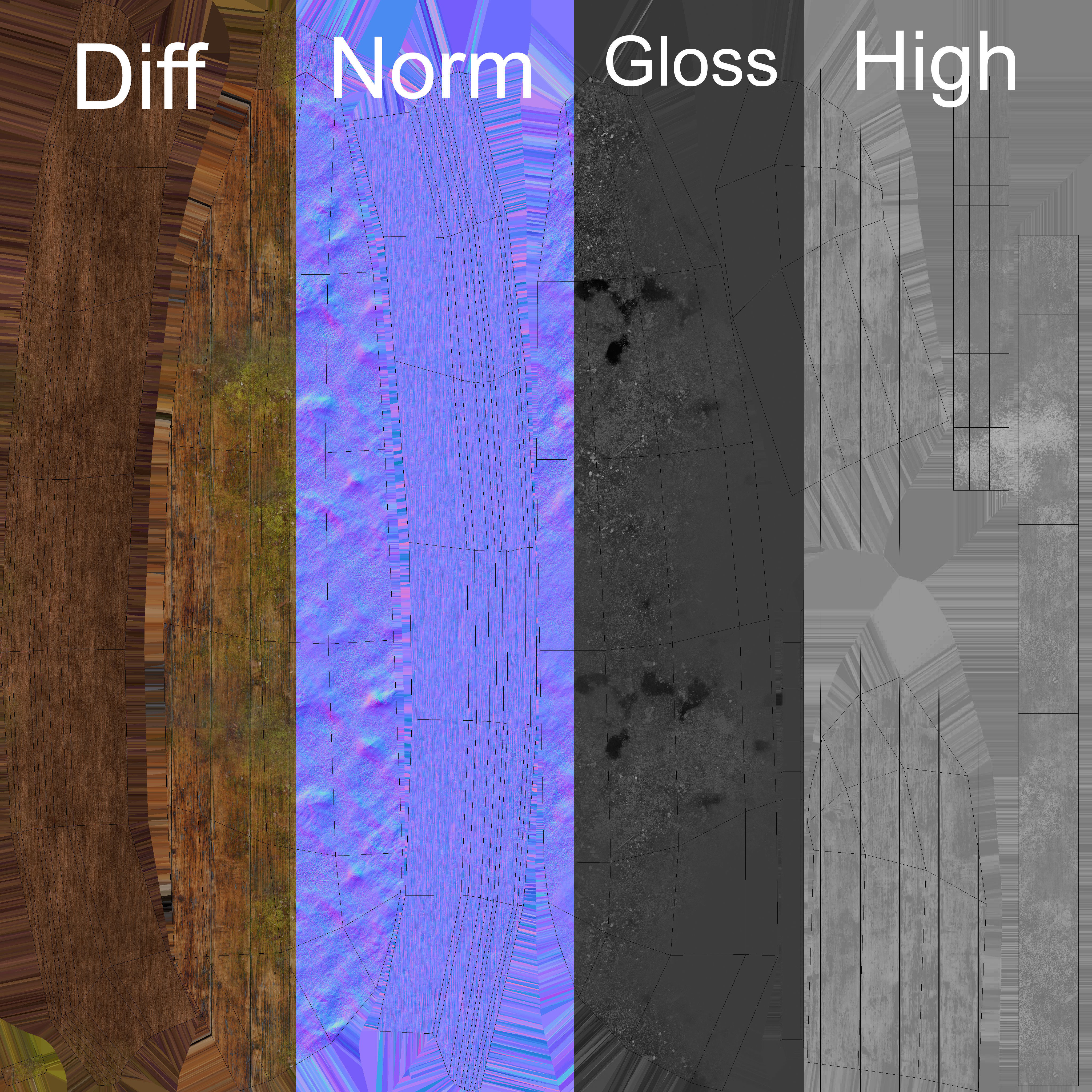 Cartoon boat Low-poly 3D model_9