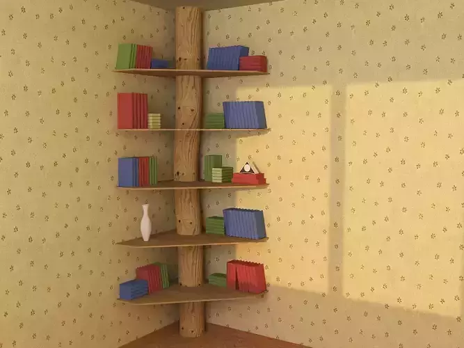 Wooden Bookshelf 03 - Tree