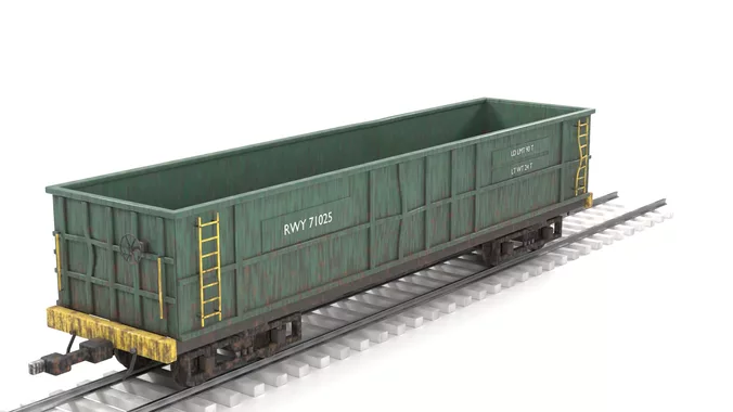 Weathered Gondola Open Top Freight Wagon
