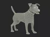 White Jack Russell Terrier Fur Attention Pose 3D model | CGTrader