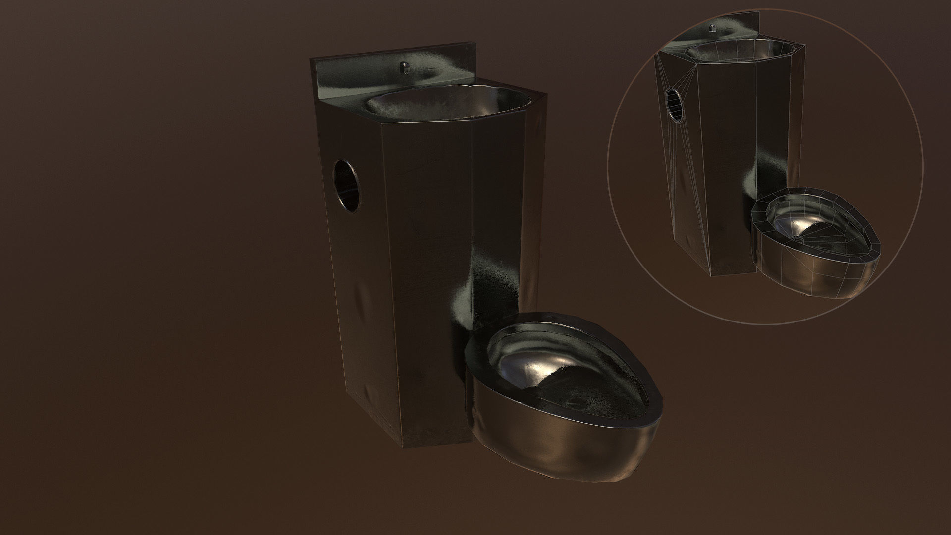 Modern Prison Cell PBR Low-poly 3D model_4