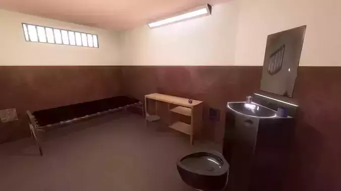 Modern Prison Cell PBR Low-poly 3D model