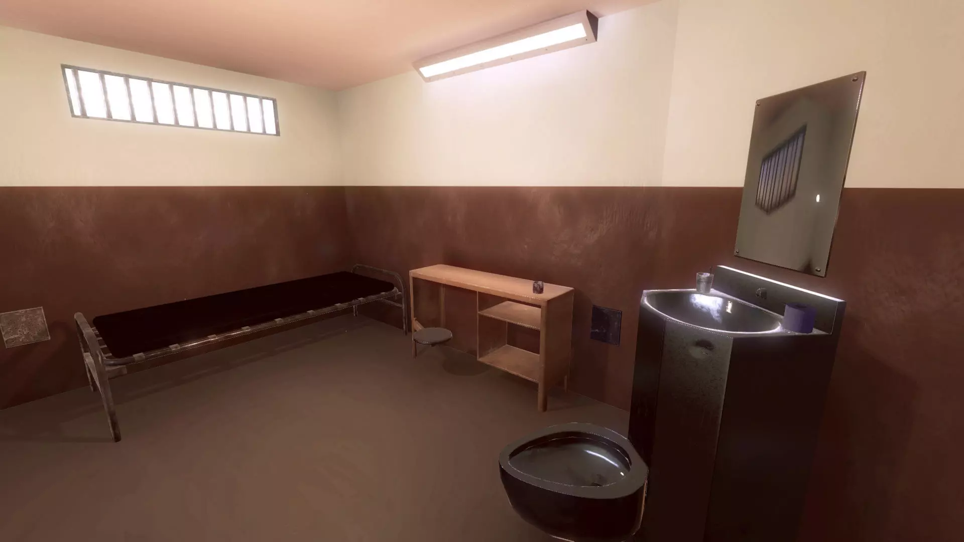 Modern Prison Cell PBR Low-poly 3D model_0