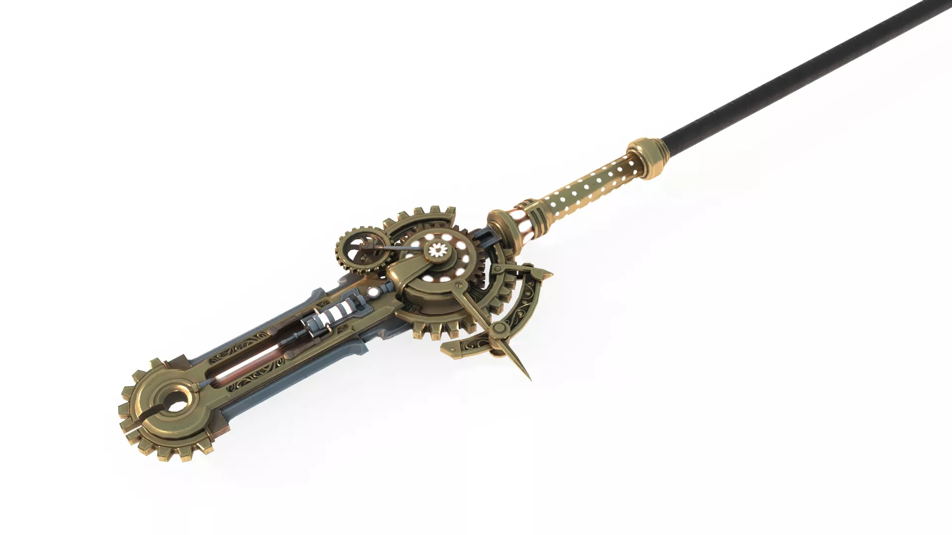 Magical Style Weapon Gear Mechanical Wand 3D model