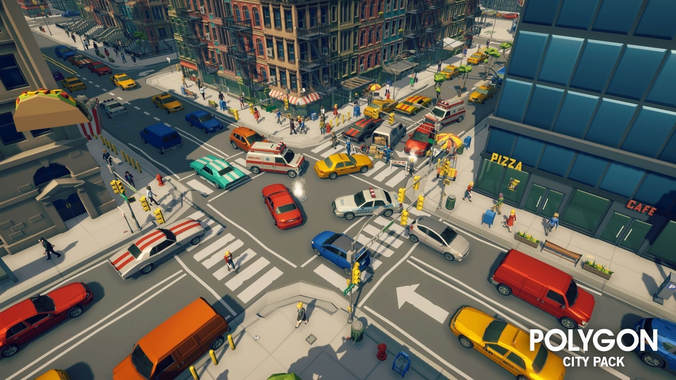 POLYGON - City Pack Low-poly 3D model 7