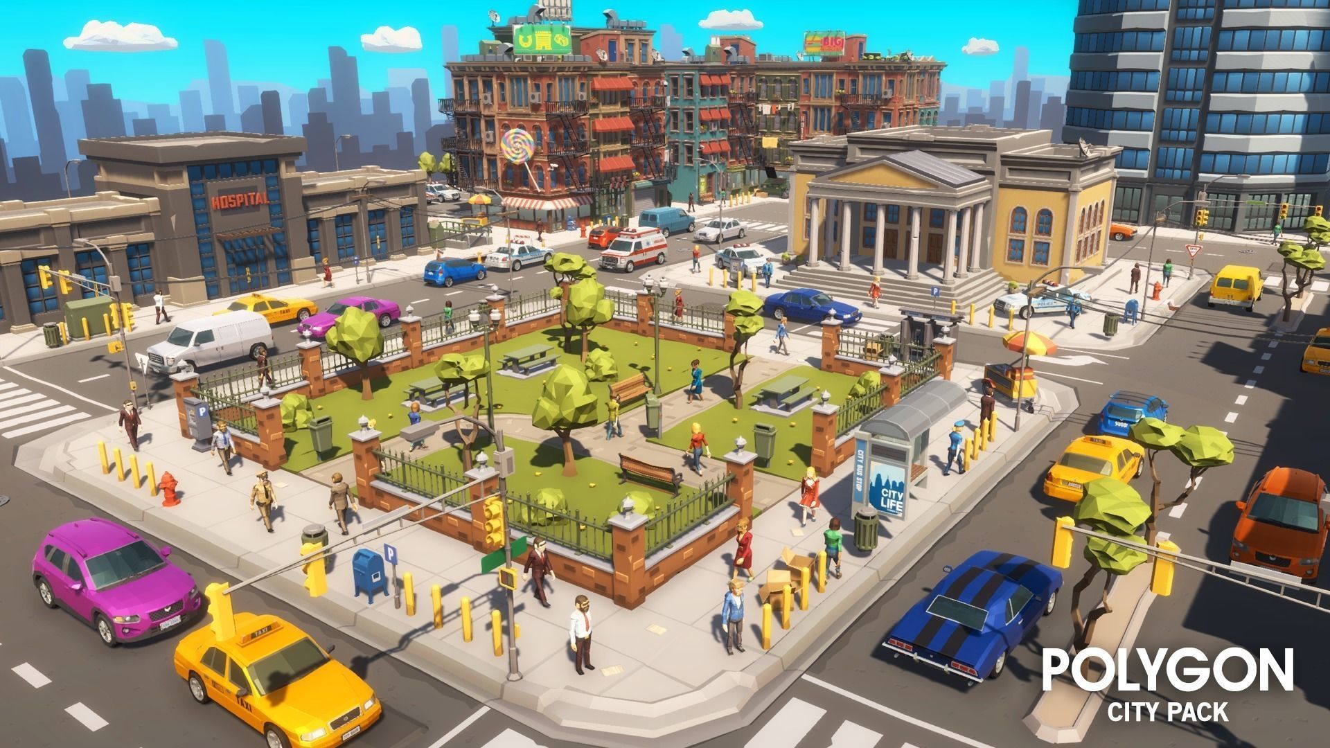 POLYGON - City Pack Low-poly 3D model_5