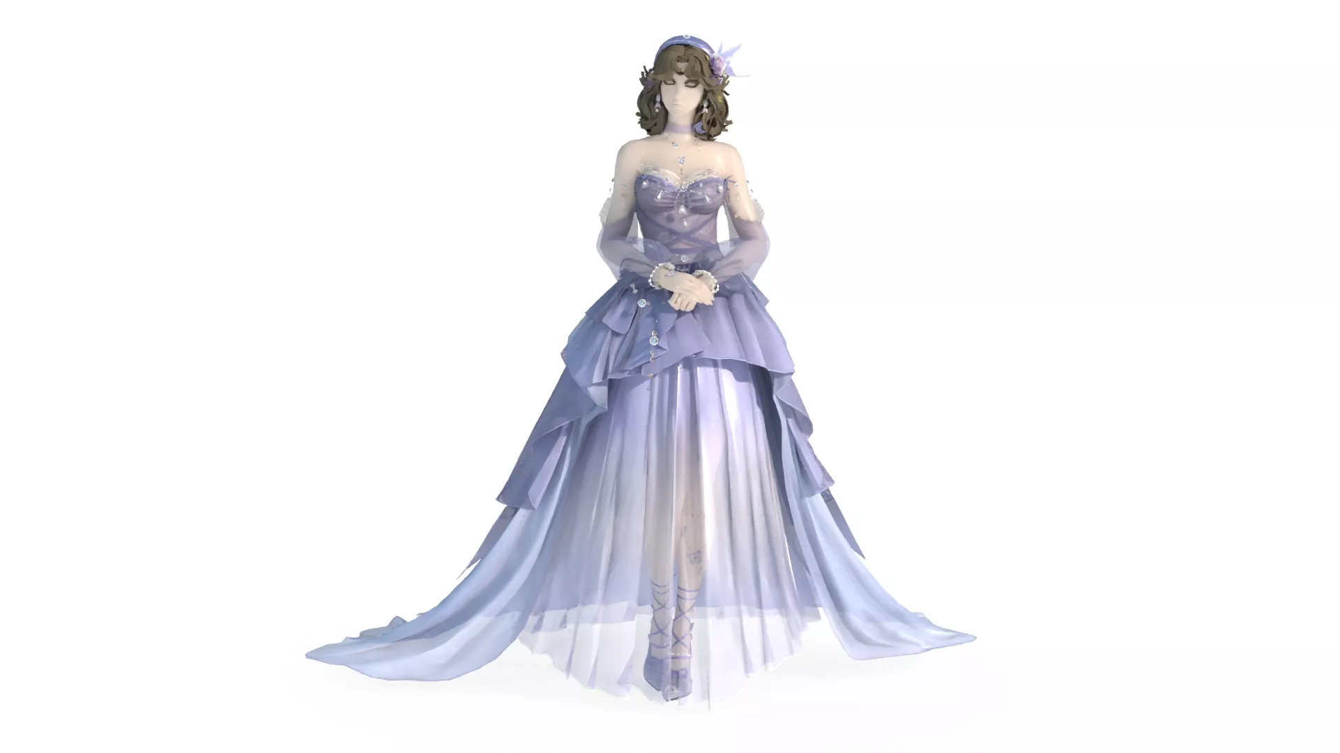 Magical style women s long skirt dress 3D model