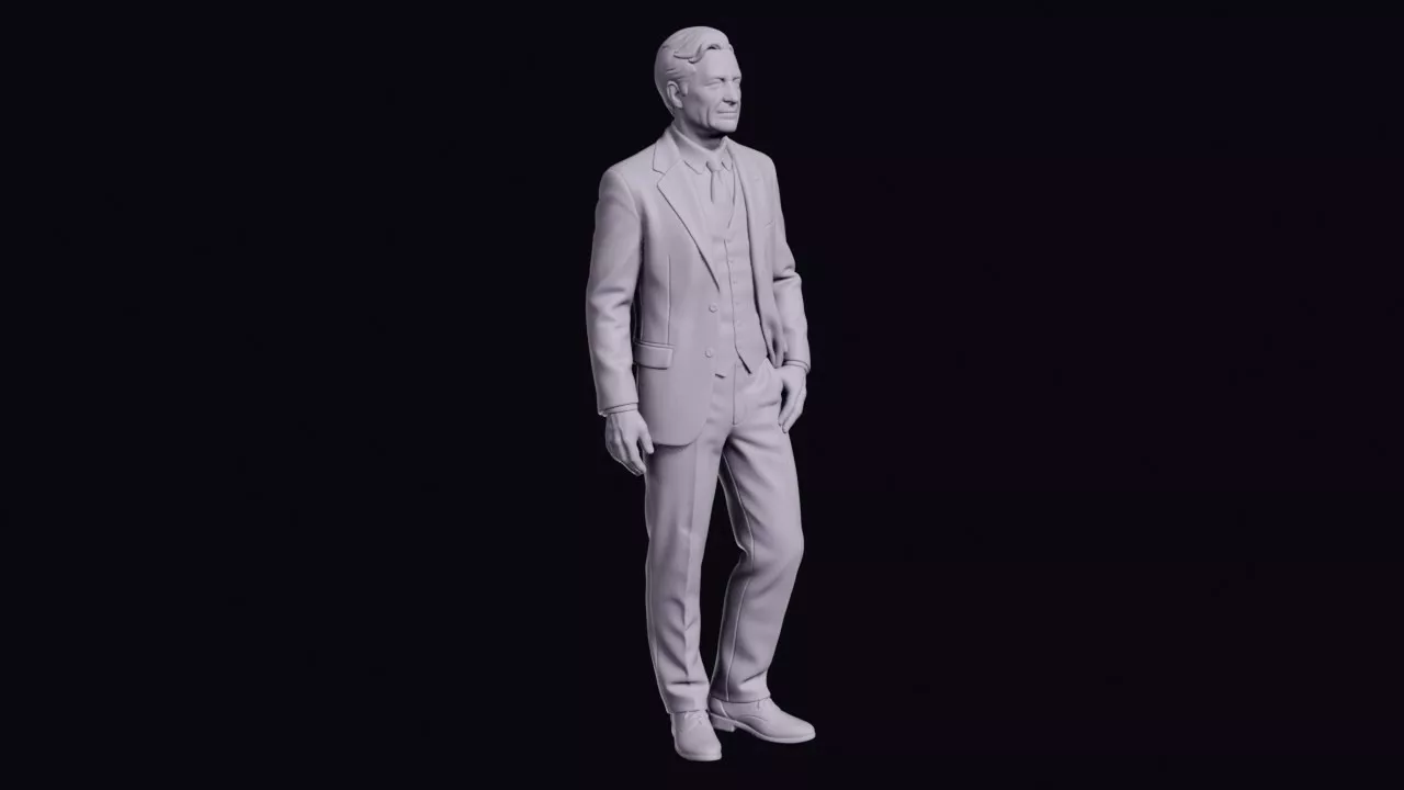 Vintage Collector Figure in Tweed Three Piece Suit 3D print model