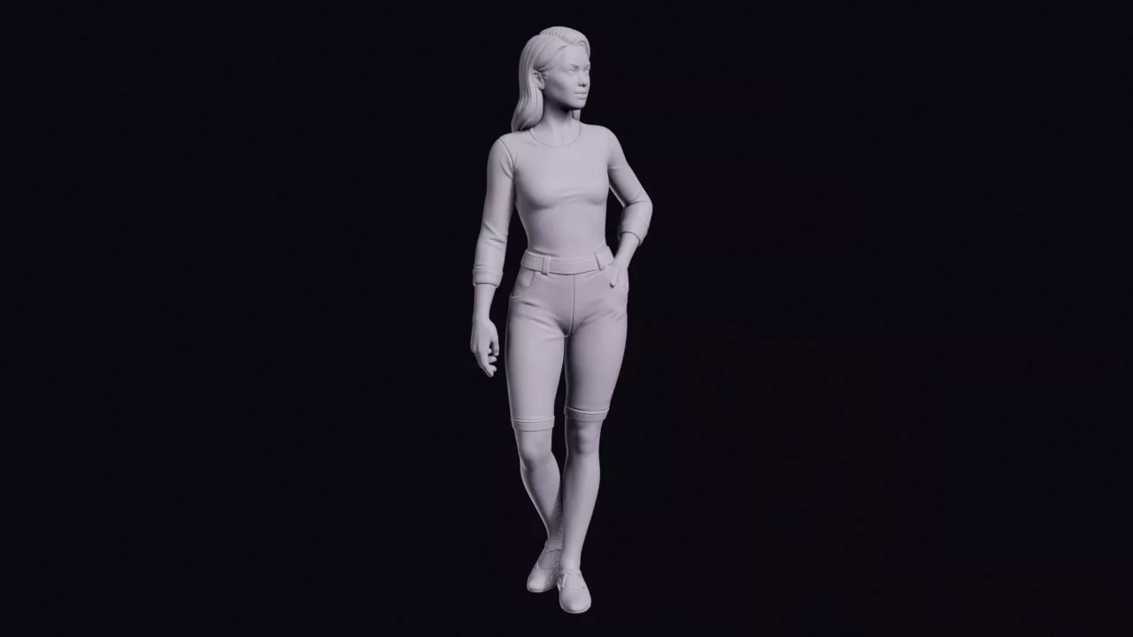 Trapeze Artist Figure in a Fitted Performance Costume 3D print model