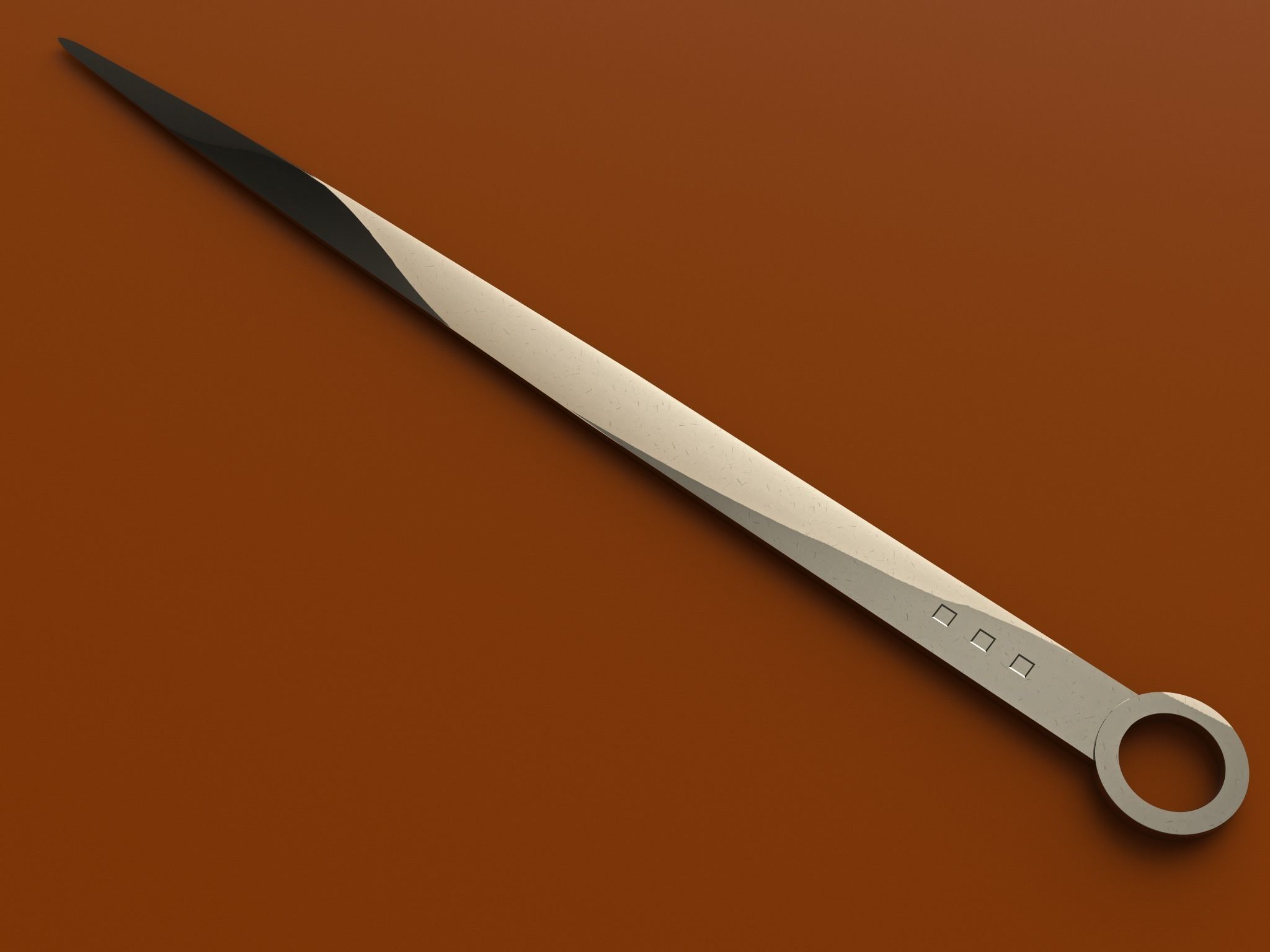 Solid Silver Letter Opener - Paper Knife 3D model_5