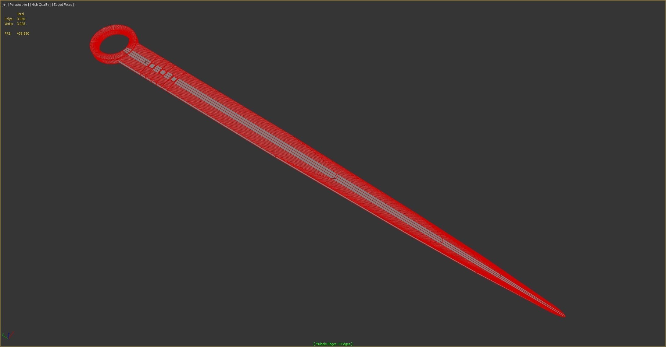 Solid Silver Letter Opener - Paper Knife 3D model_10