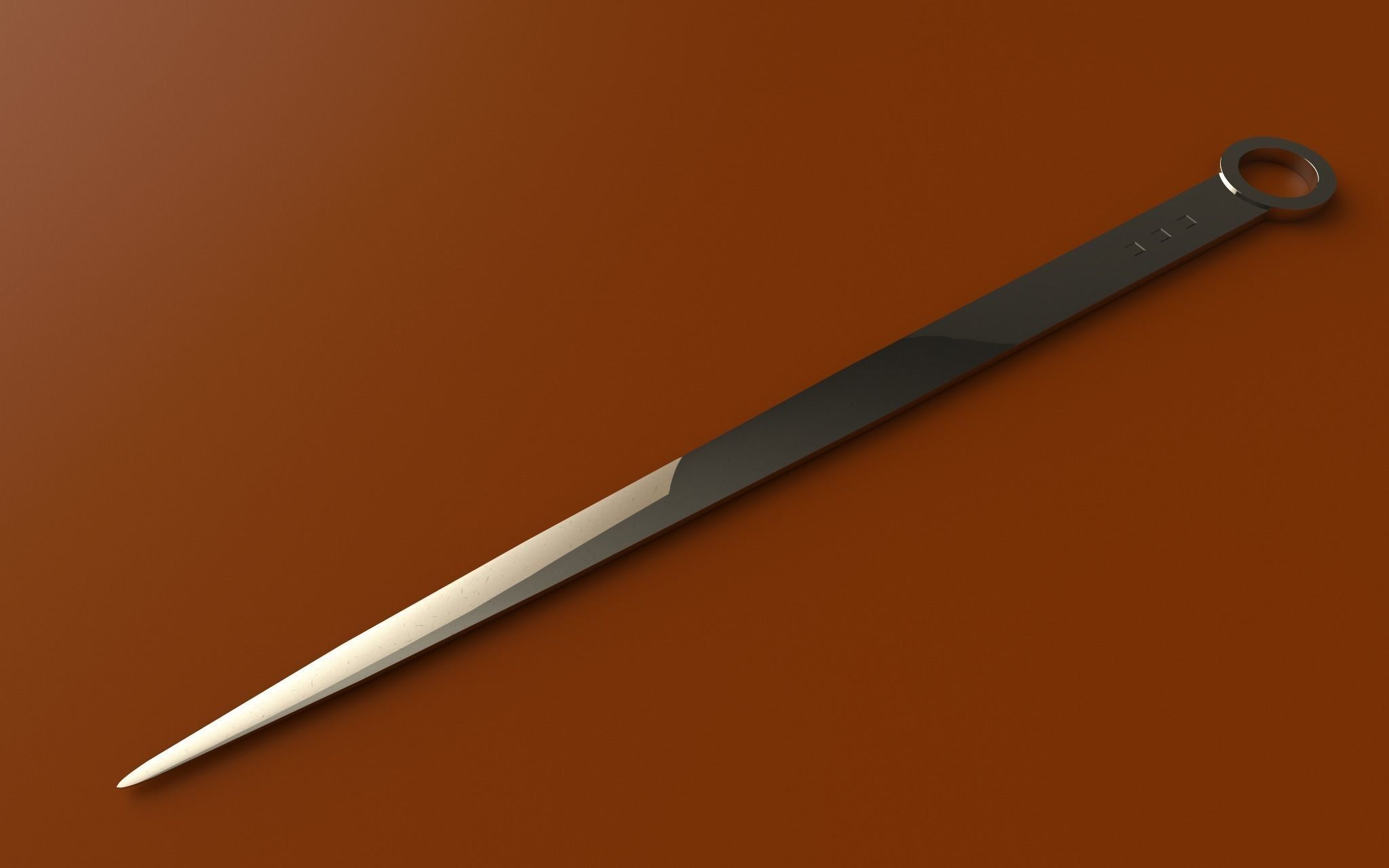 Solid Silver Letter Opener - Paper Knife 3D model_1