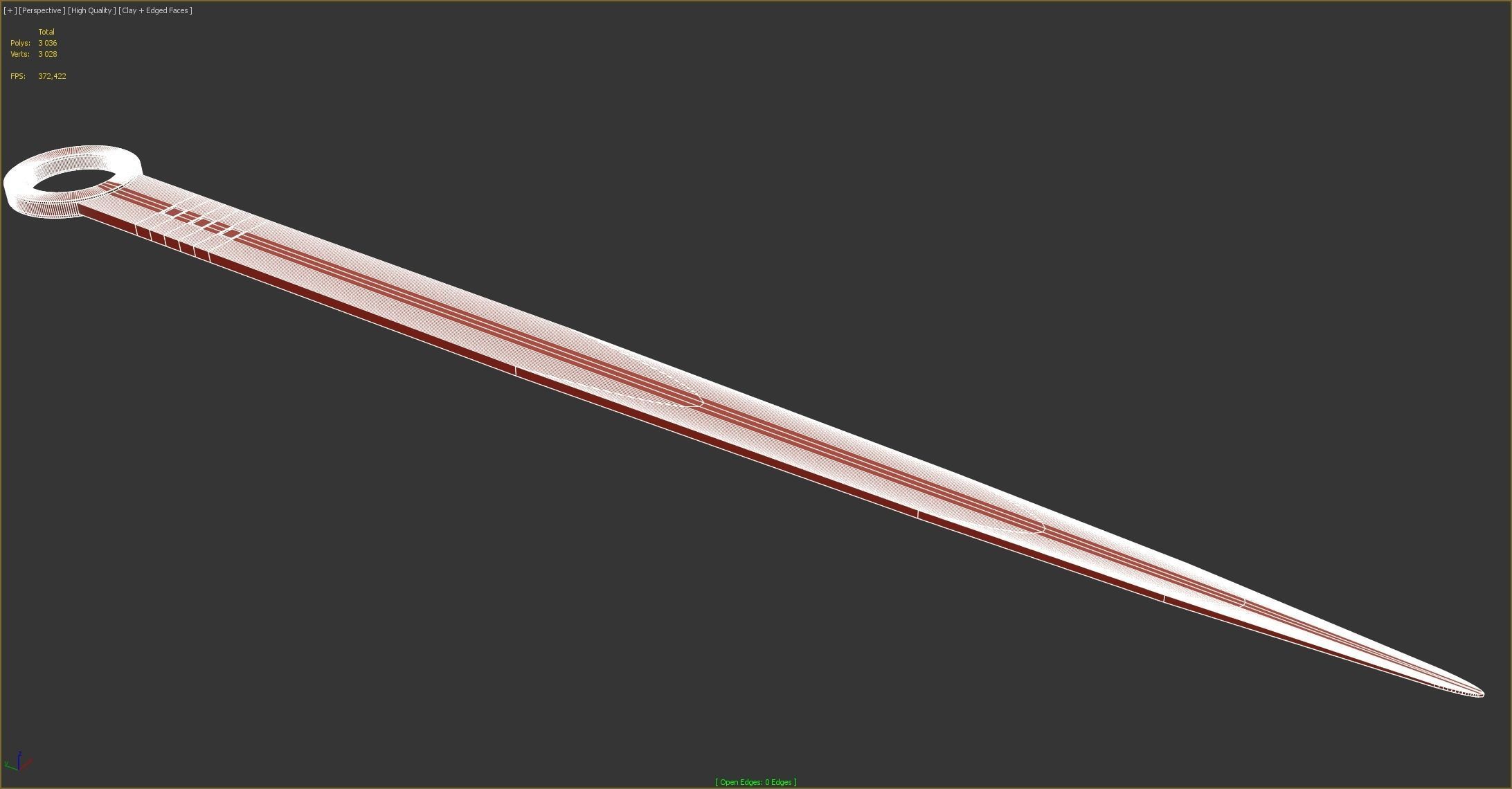 Solid Silver Letter Opener - Paper Knife 3D model_8