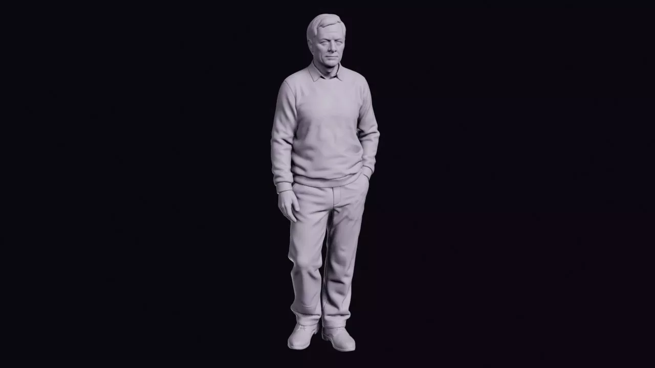 Physicist Figure in Sweater and Trousers 3D print model
