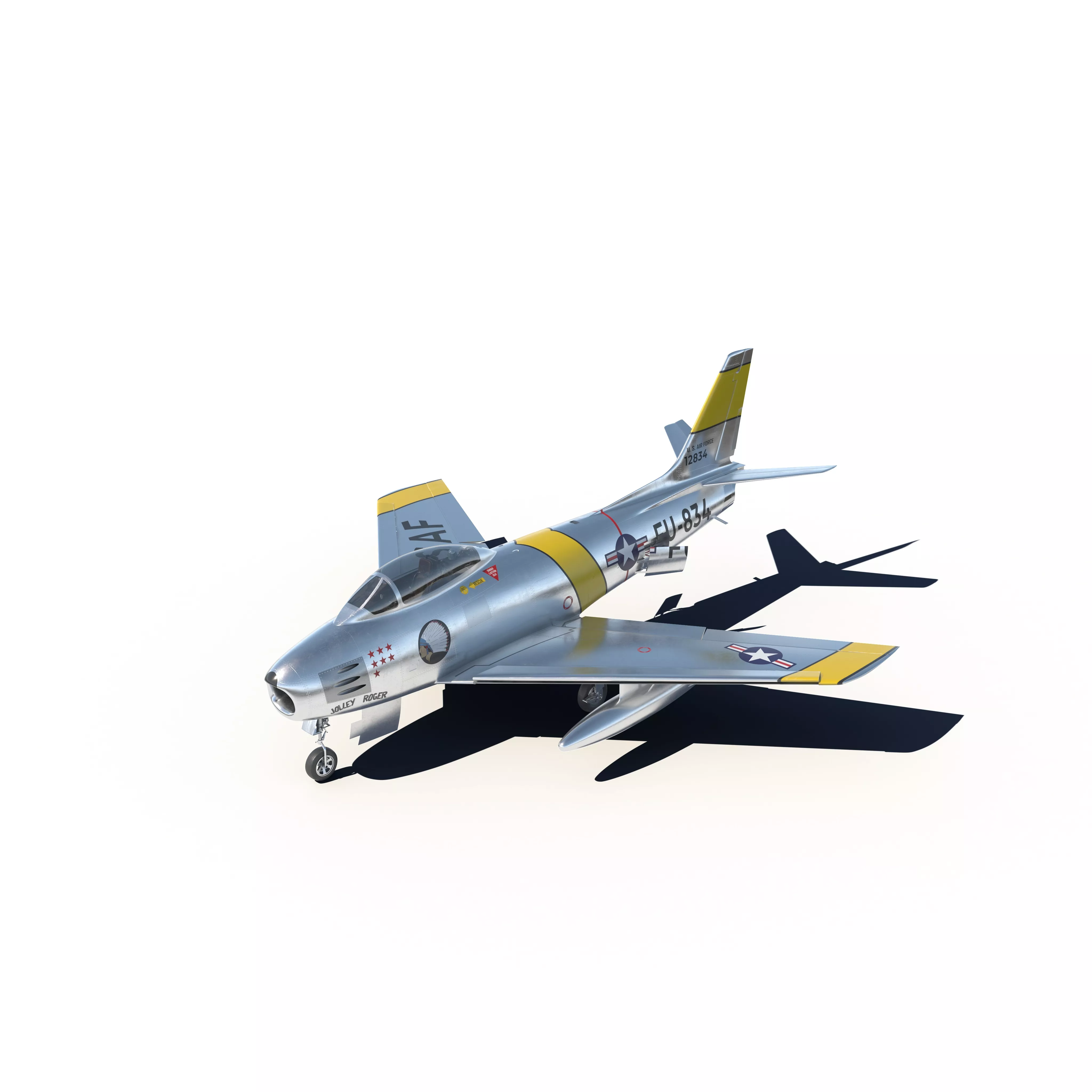 North American F-86 Sabre Jet Fighter Aircraft 3D Model Rigged 3D model