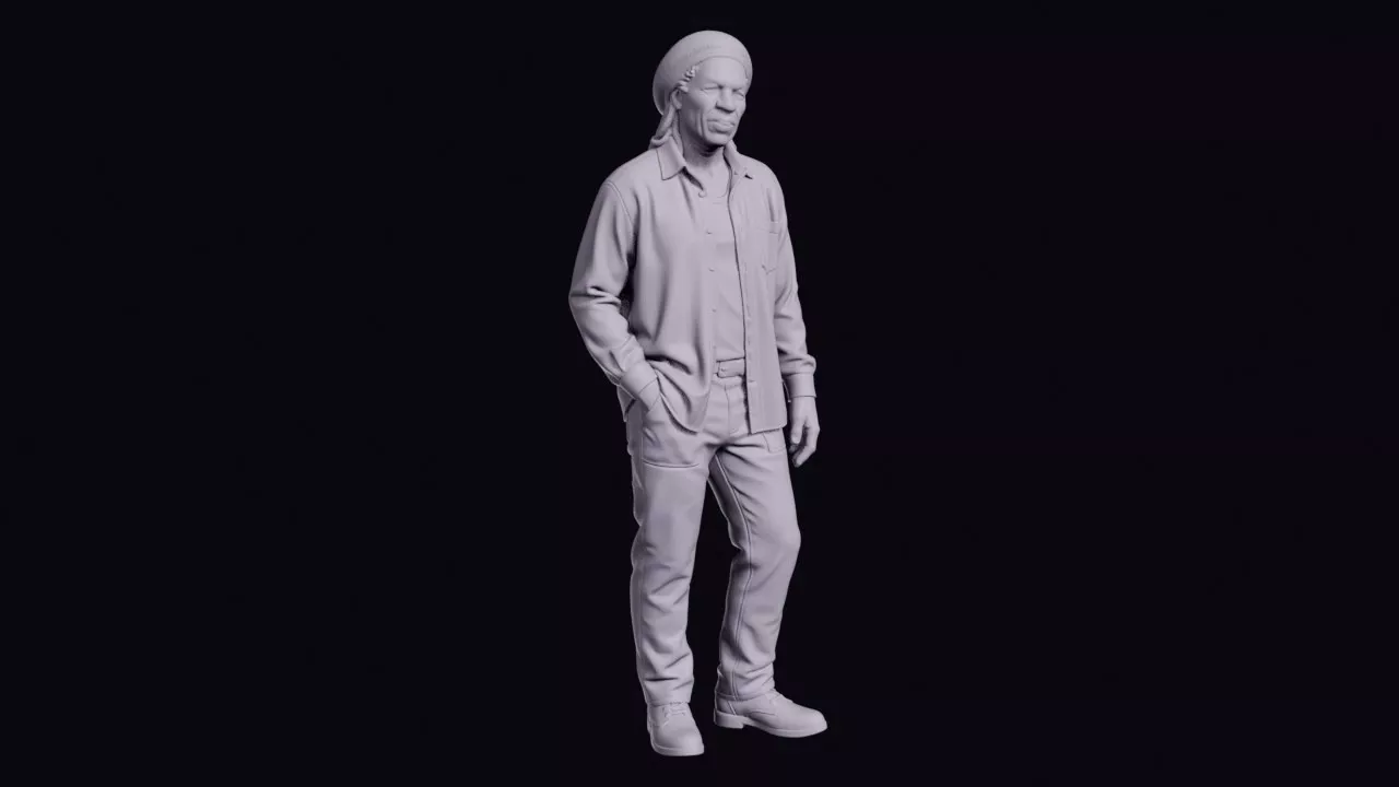 Jamaican Man Figure in Shirt and Knitted Cap 3D print model