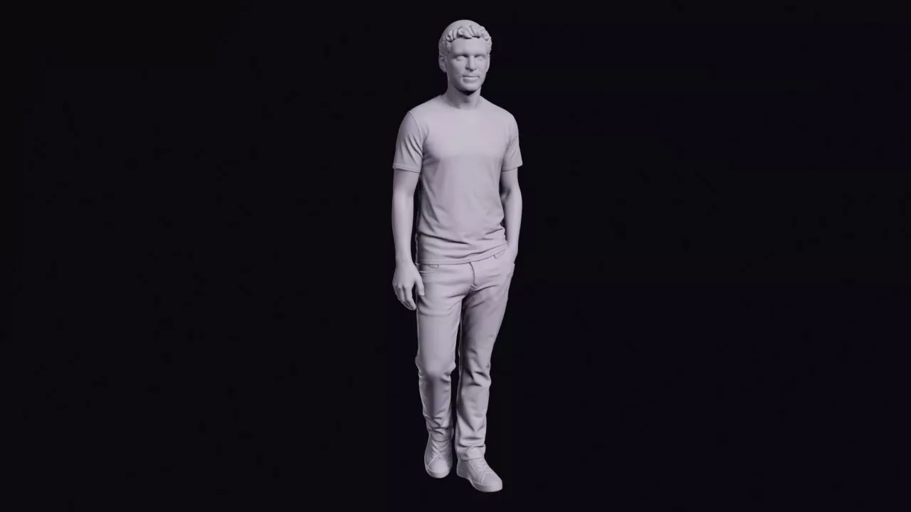 Israeli Man Figure in Casual Shirt and Trousers 3D print model